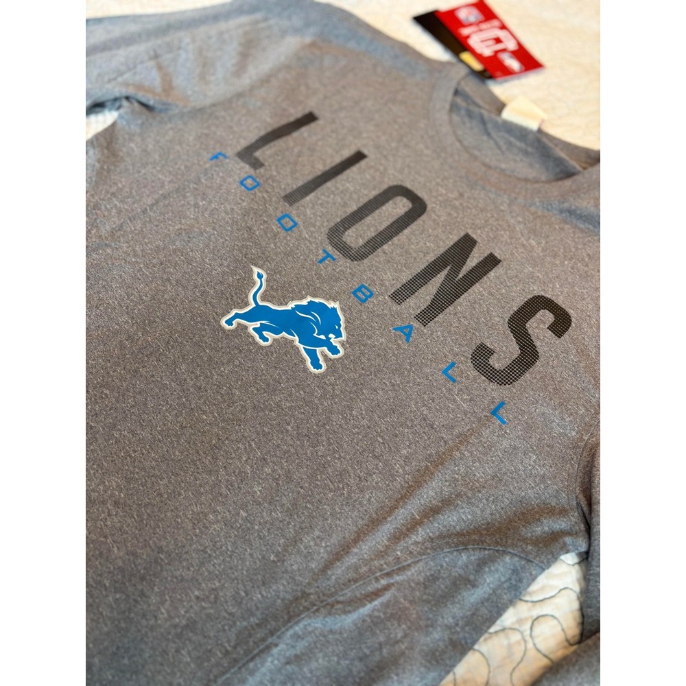 Detroit Lions NFL Long Sleeve T-Shirt Mens Gray Graphic Shirt Size Small - Picture 3 of 5